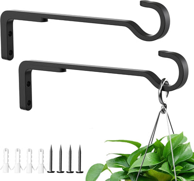 2 Ganchos Hierro para Colgar Plantas Exterior 8pulg