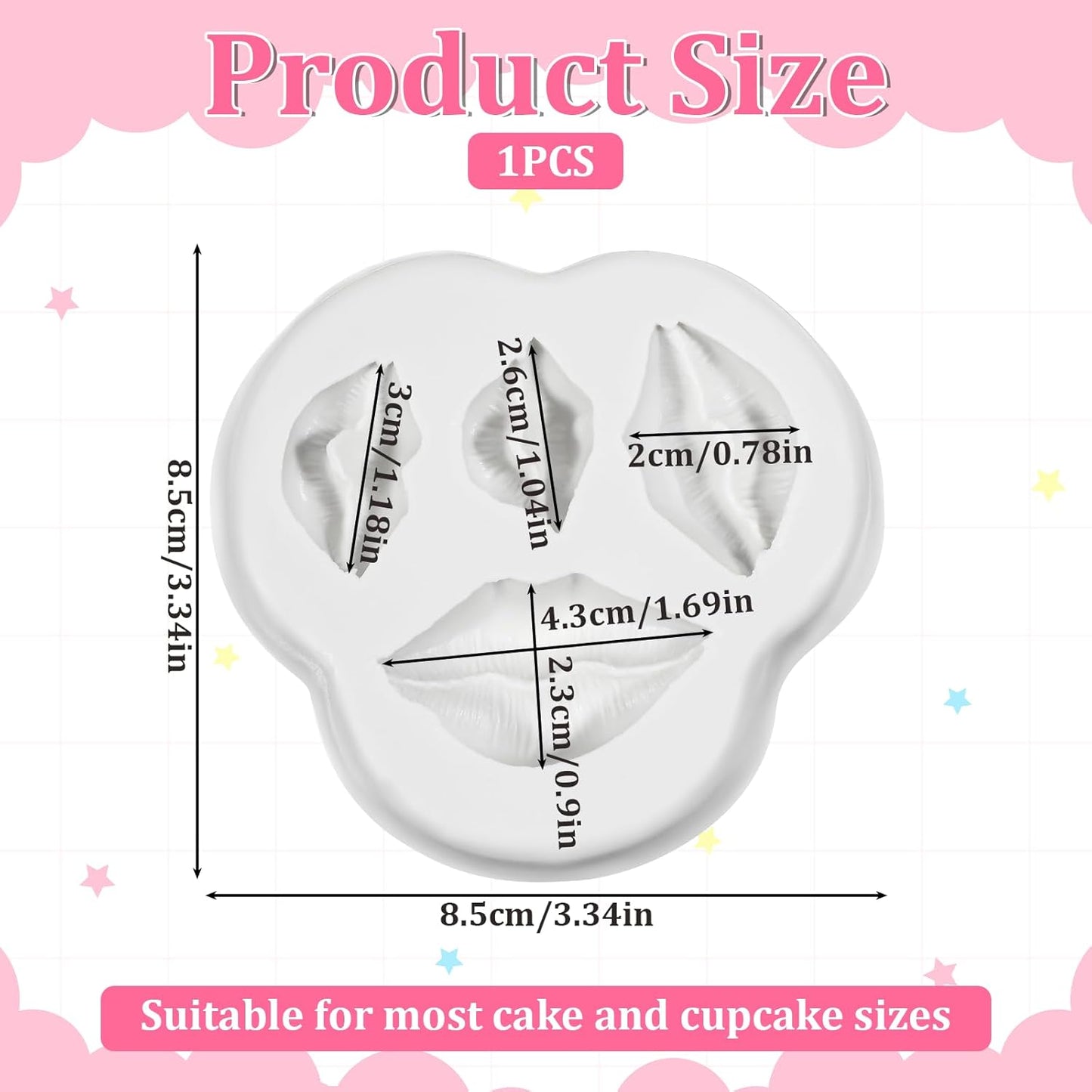 Moldes de labios de silicona para fondant y chocolate