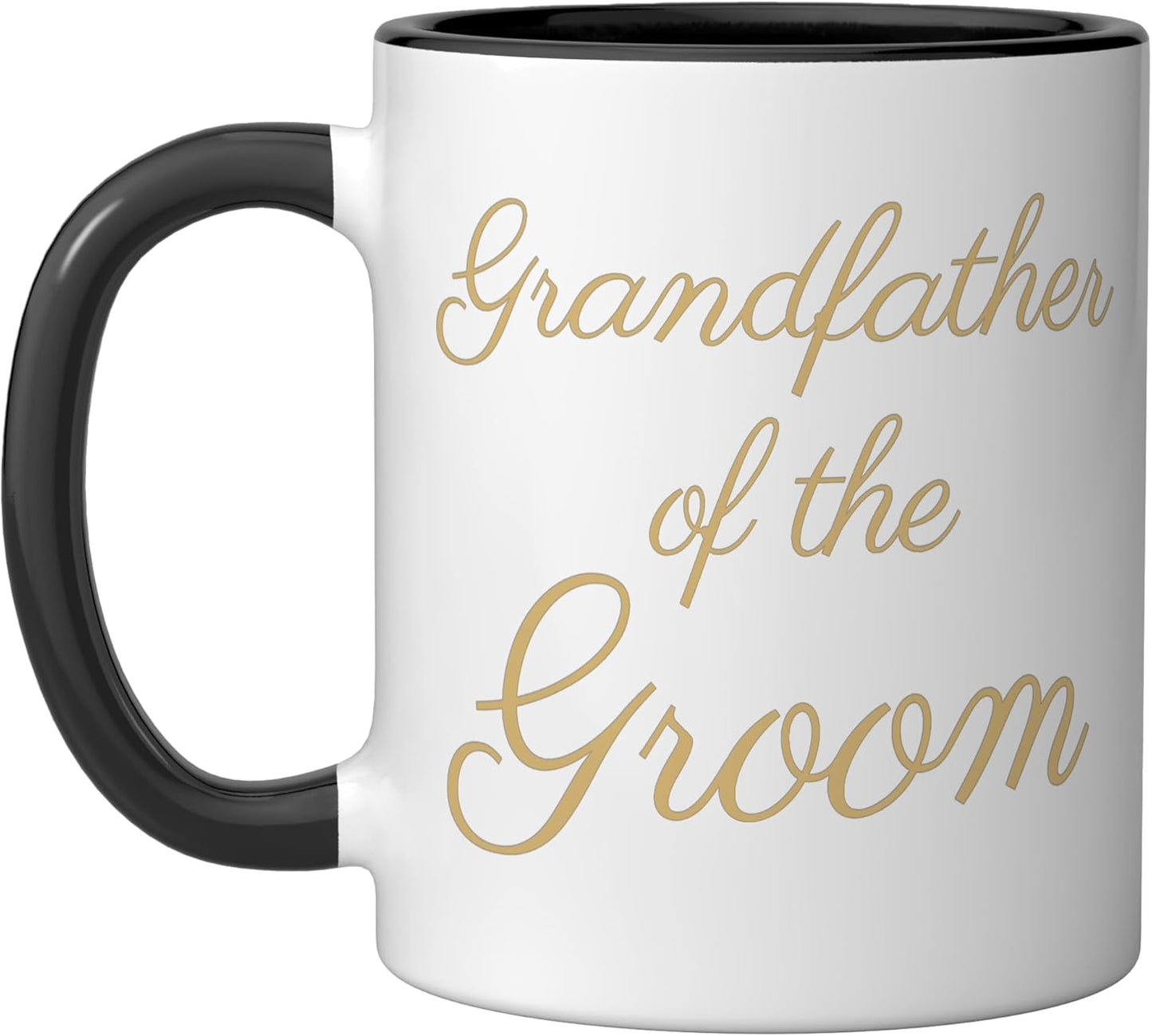 Taza cerámica para boda con letra tan script negra y blanca