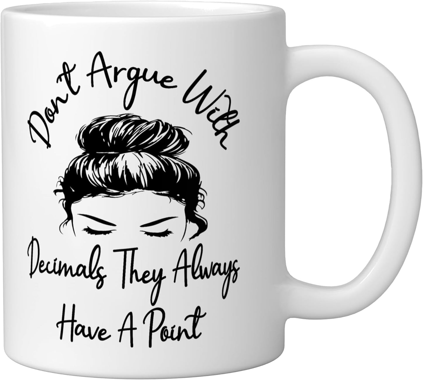 Taza de cerámica para matemáticas sin argumentar con decimales