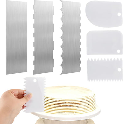 6 Raspadores Acero Inox Doble Cara 8.7pulg Plateado