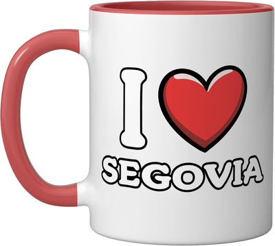 Taza de cerámica I Love Segovia España color rojo y blanco