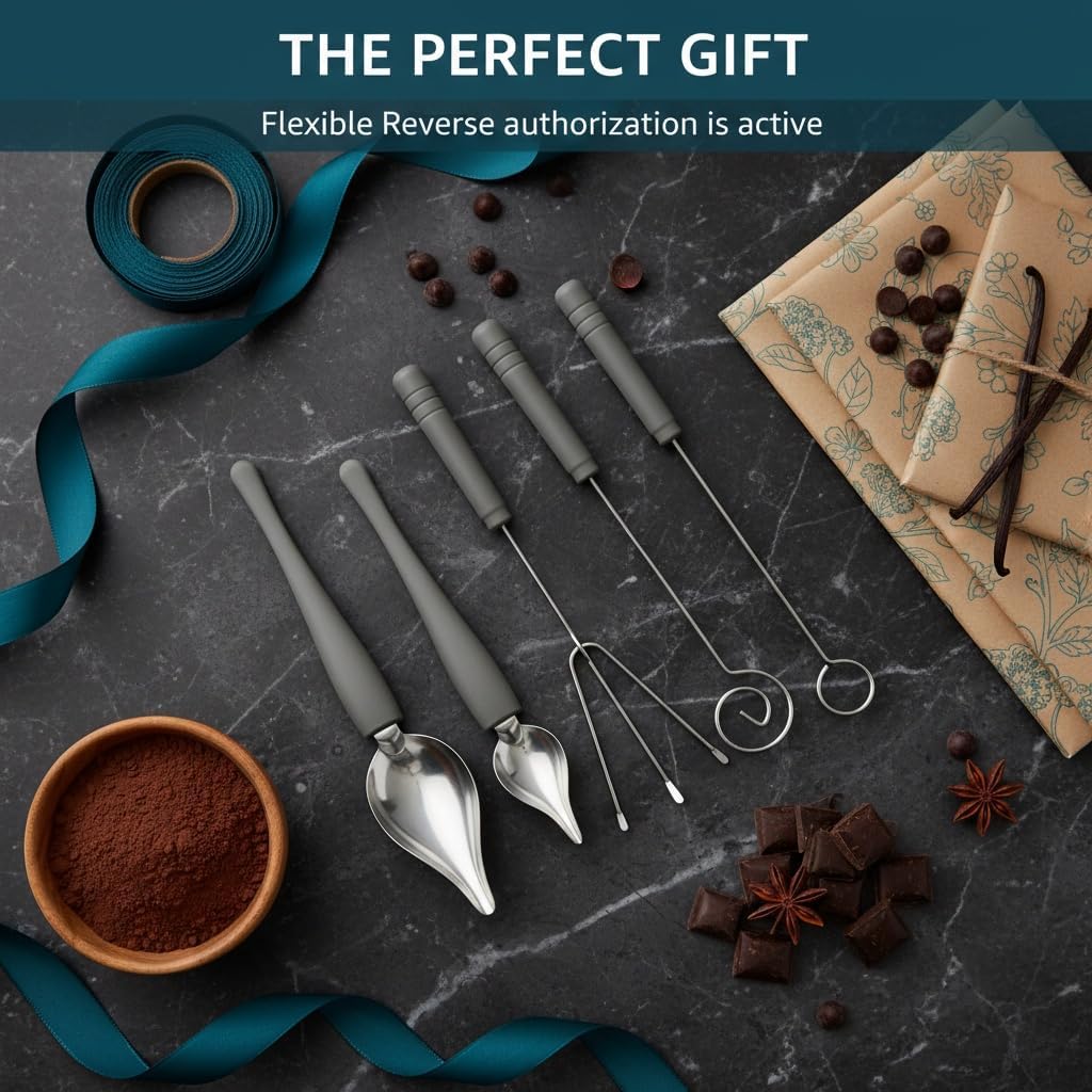 Juego de 5 herramientas de inmersión de chocolate con tenedores de acero inoxidable