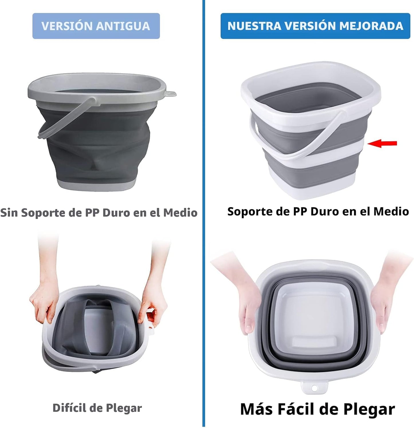 Cubo plegable 5L para limpieza doméstica y camping