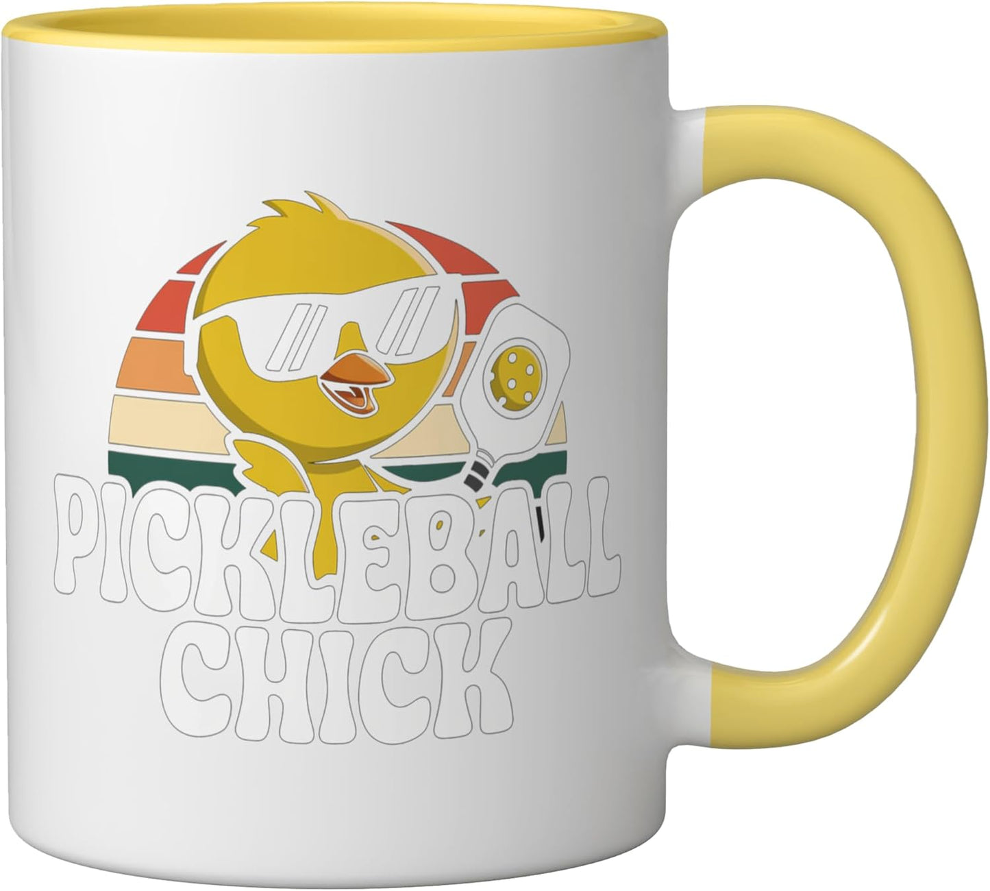 Taza Cerámica Pickleball para Mujer Amarillo
