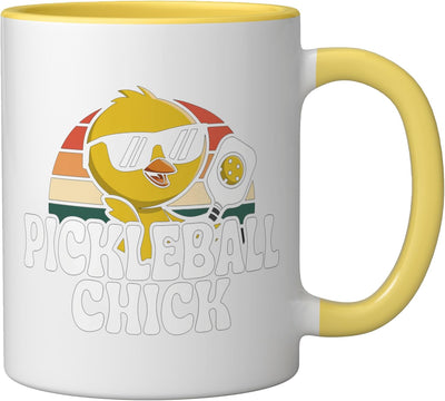 Taza Cerámica Pickleball para Mujer Amarillo