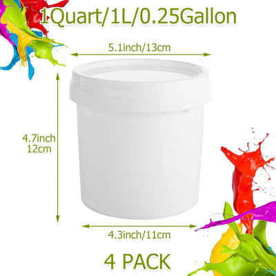 4 Cubos Pintura Plástico para Retoque 1qt