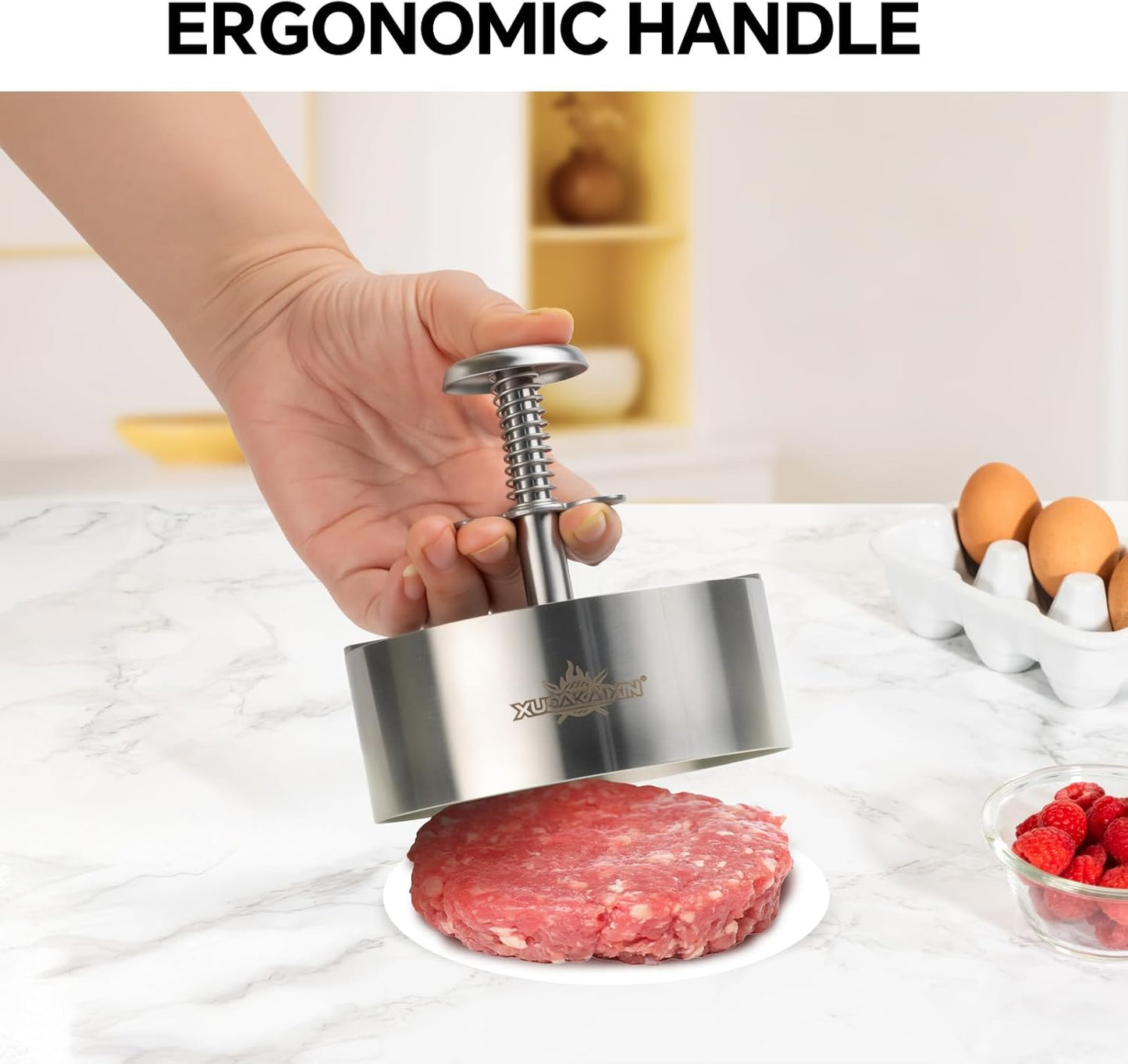 Prensa hamburguesas acero inox 304 moldes antiadherentes