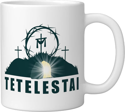 Taza Cerámica Pascua Resurrección Cristo Blanco