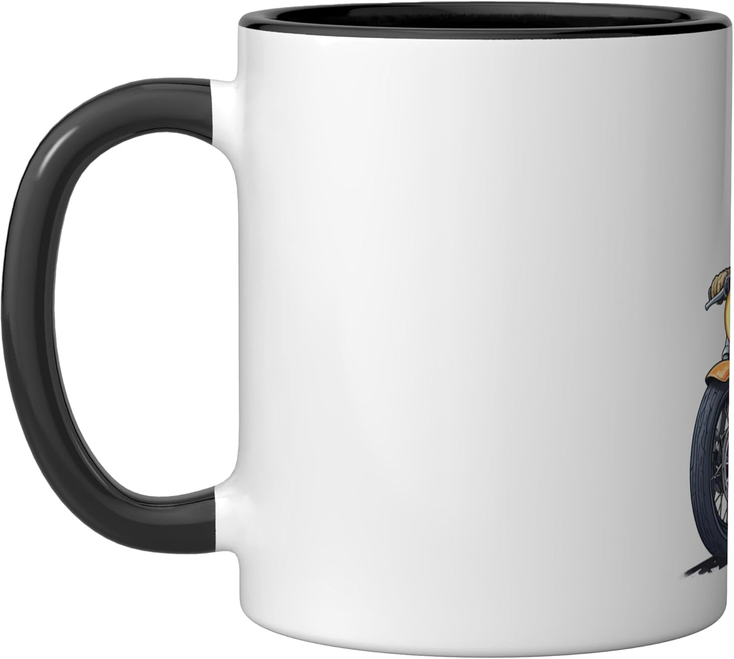 Taza cerámica motocicleta conejo vintage estilo retro