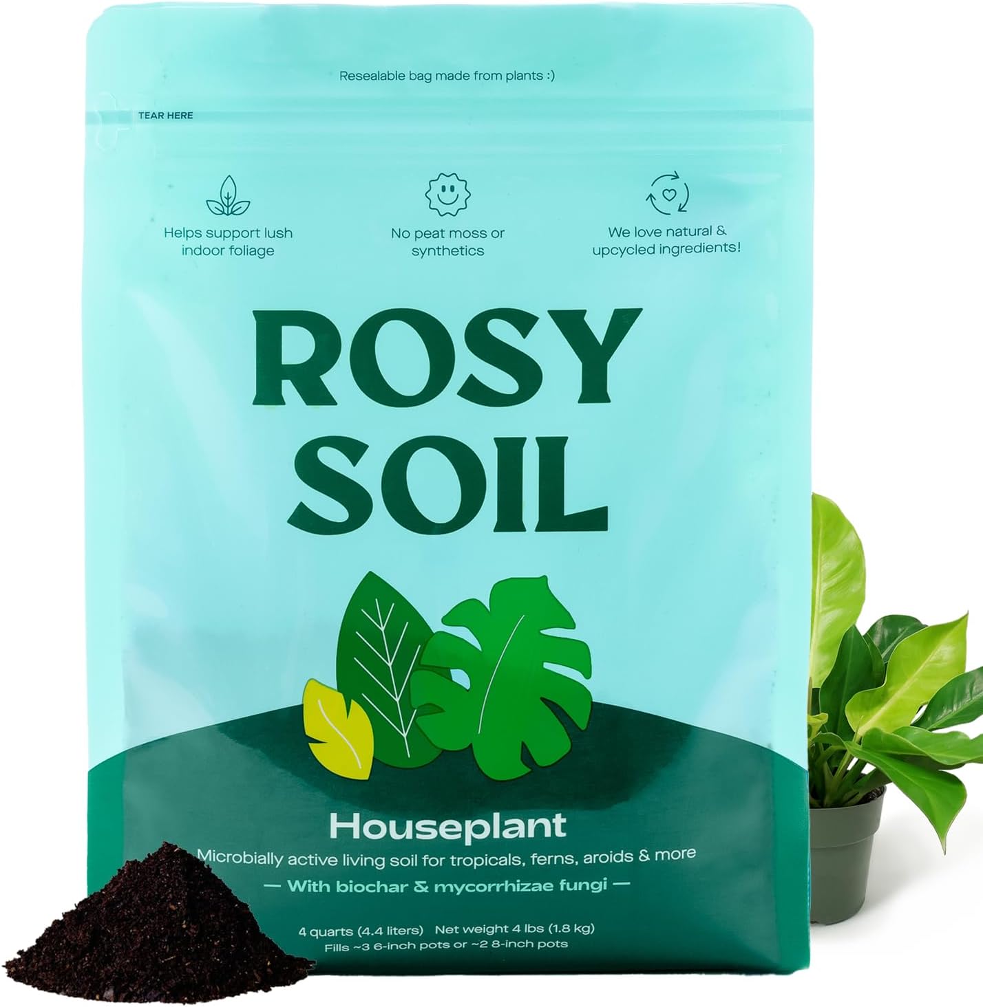 Tierra para macetas orgánica con biochar para plantas de interior