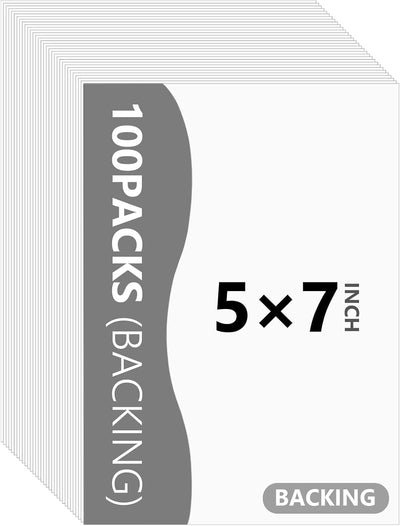 100 Tableros Respaldo Blanco Sin Ácidos 5x7