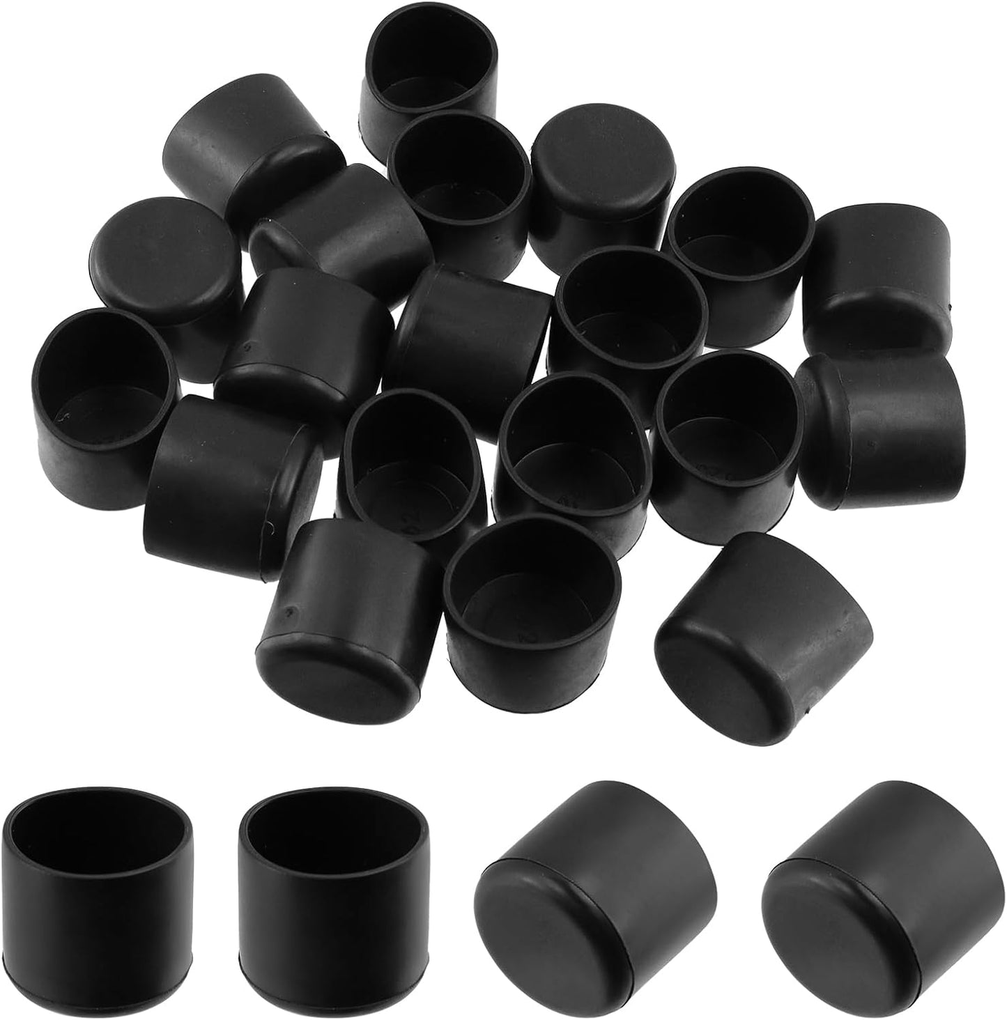 20 Fundas Redondas Patas Mesa Silicona 0.98pulg Negro