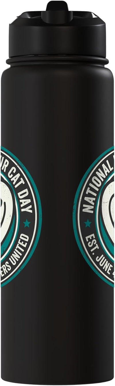Botella agua acero inox aislada día del gato 4 jun