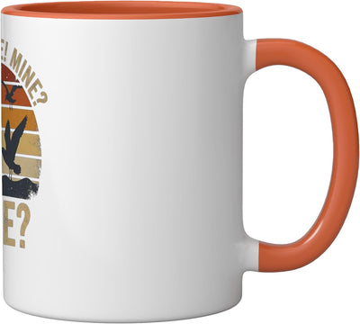 Taza Cerámica Humor Playa Juego de Voleibol Naranja/Blanco