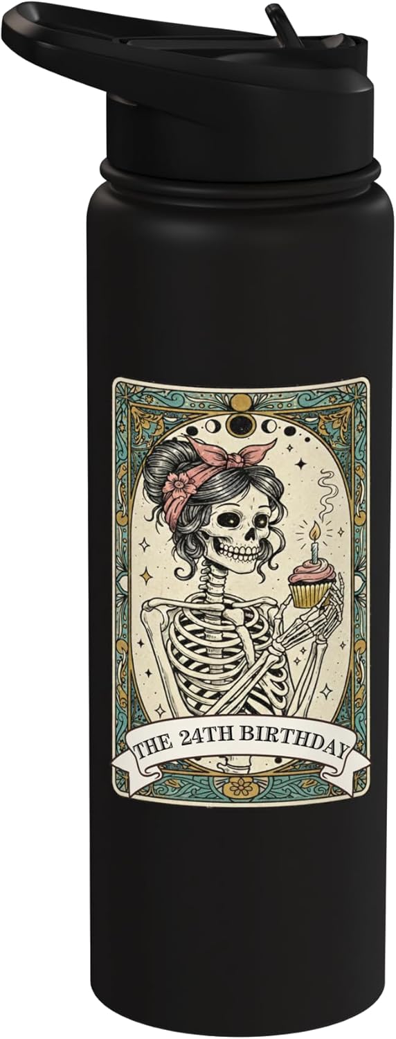 Botella agua acero inox esqueleto mujer cumpleaños 24