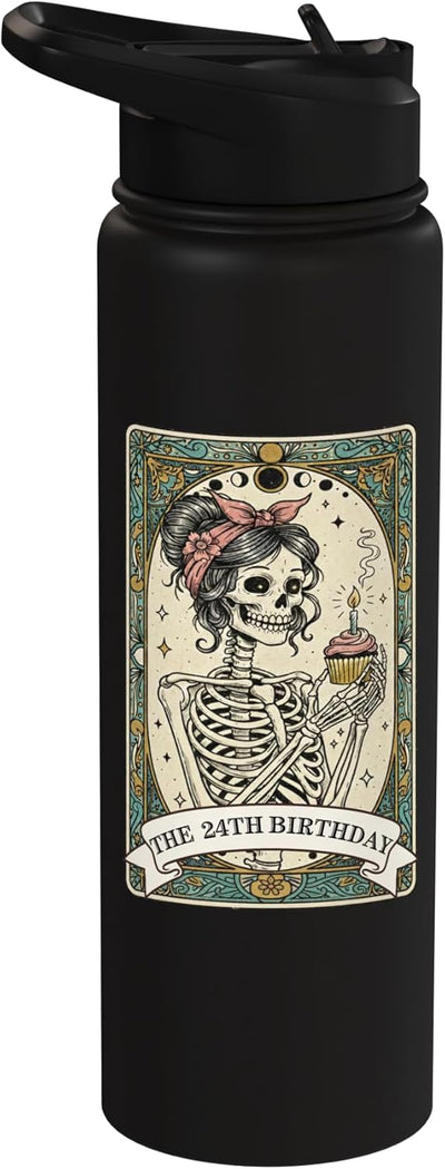 Botella agua acero inox esqueleto mujer cumpleaños 24