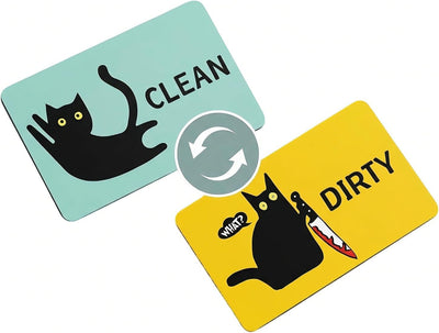 Imán doble cara para lavavajillas gato negro antiarañazos cocina