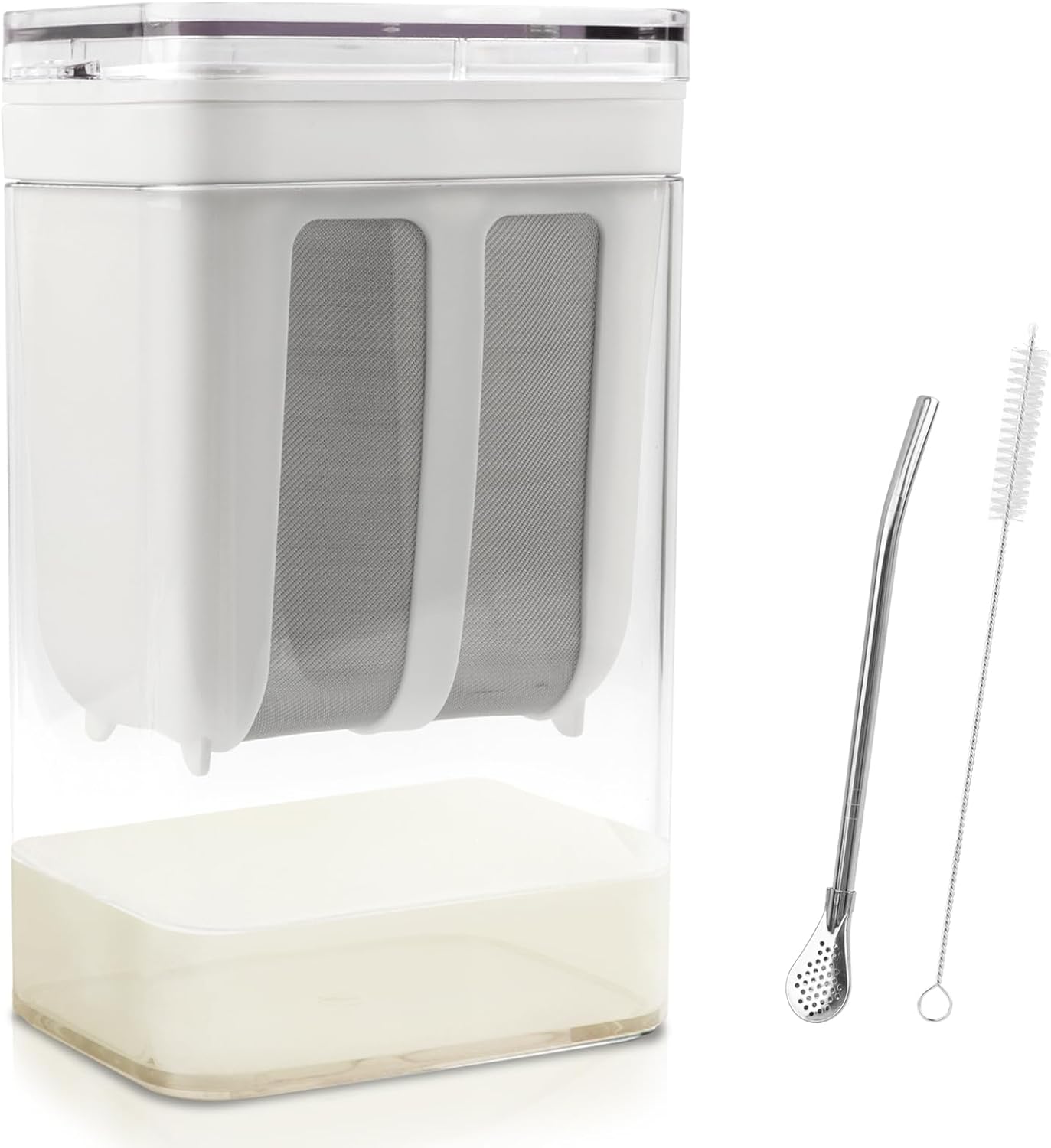 Cedazo de yogur griego de 1800 ml con bolsa de acero inoxidable