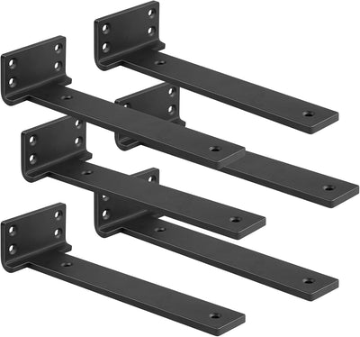 Soportes flotantes estantes 6pulg set 6 negros metal