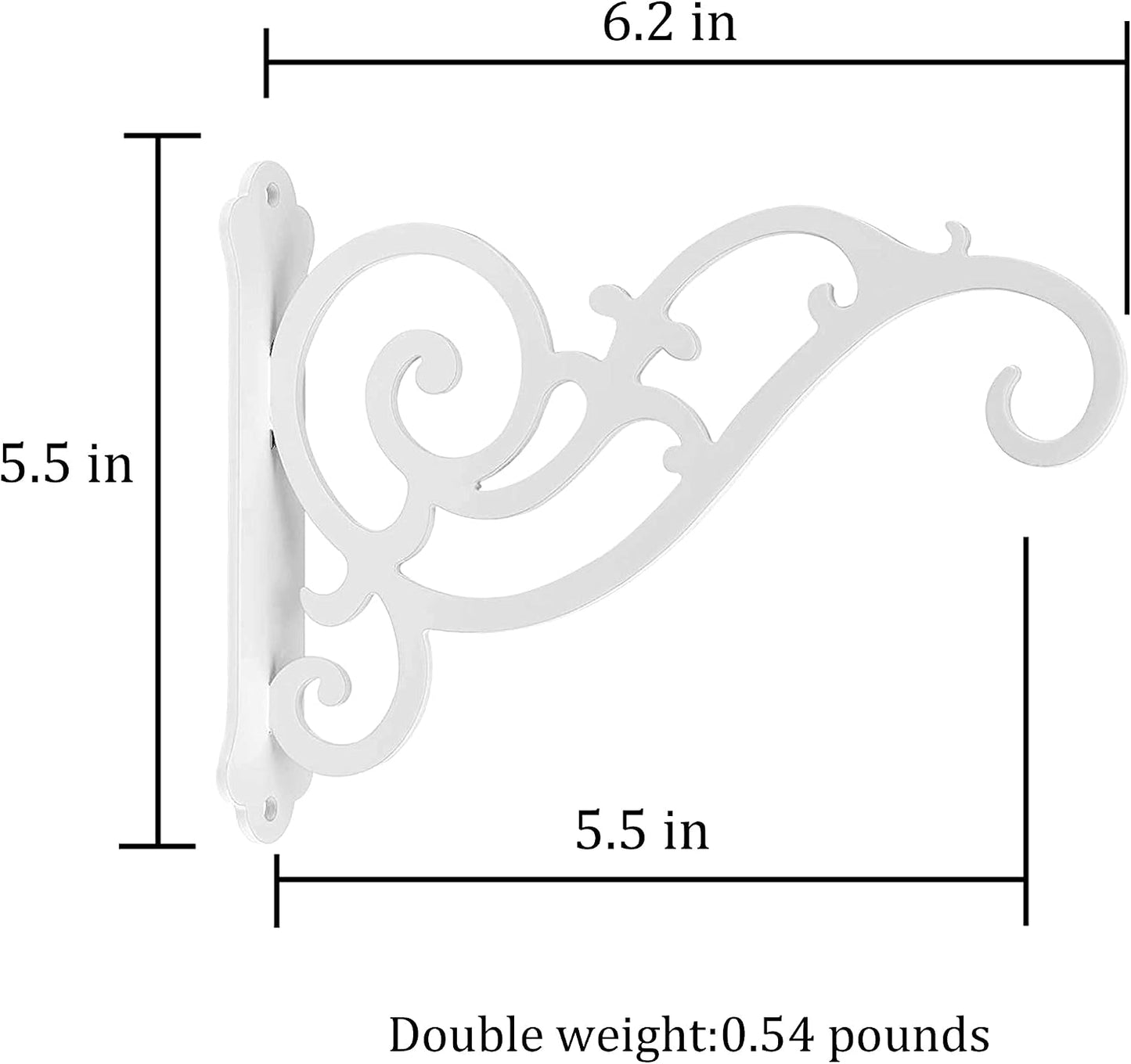 Soporte maceta hierro 2 ganchos 6pulg decorativo