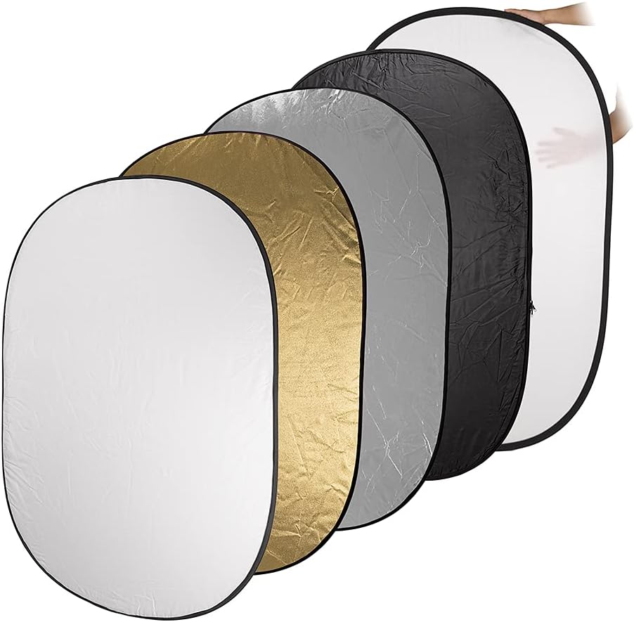 Panel reflector 5en1 48x72pulg negro dorado plateado