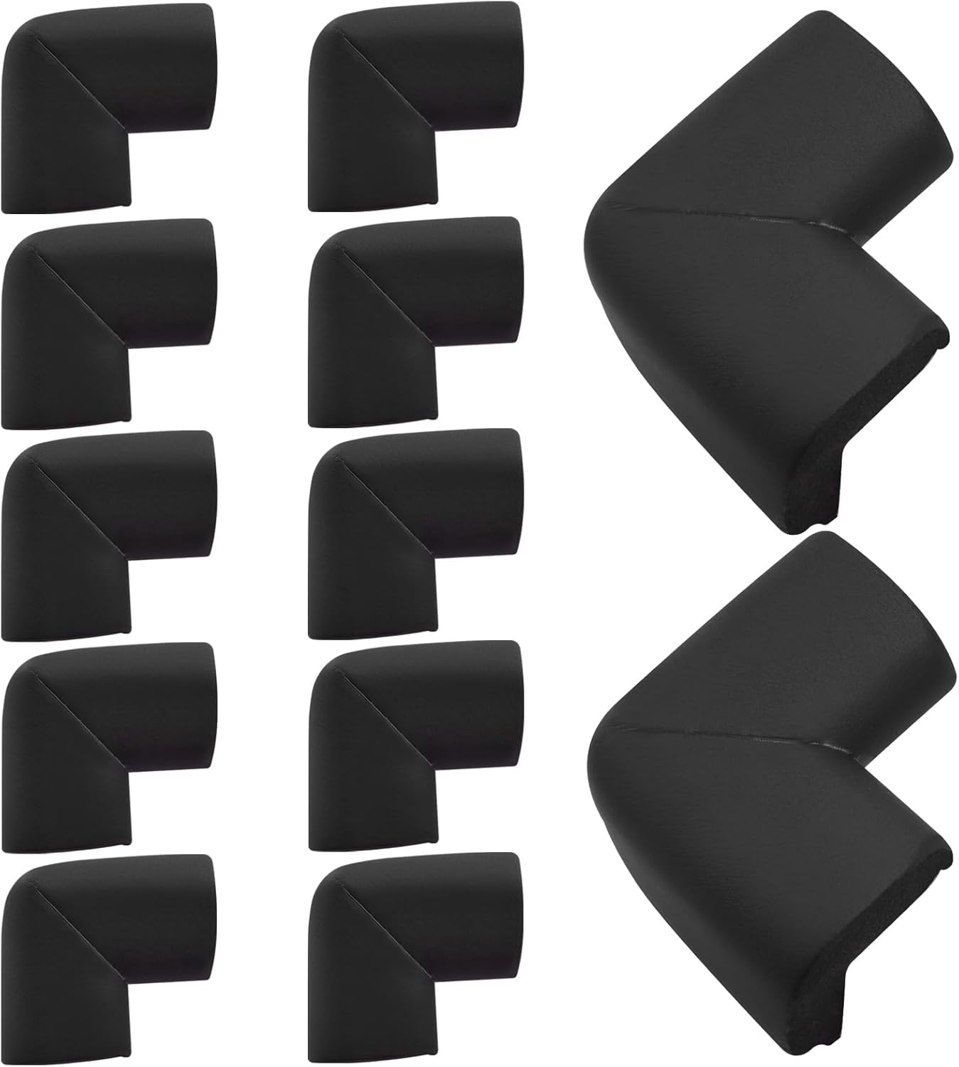 Pack 12 Protectores Esquina Goma Negra Parachoques