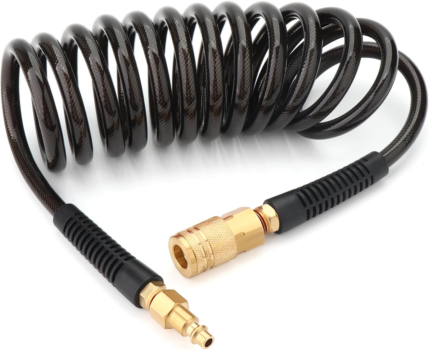Manguera aire espiral PU 1/4x10ft con restrictor