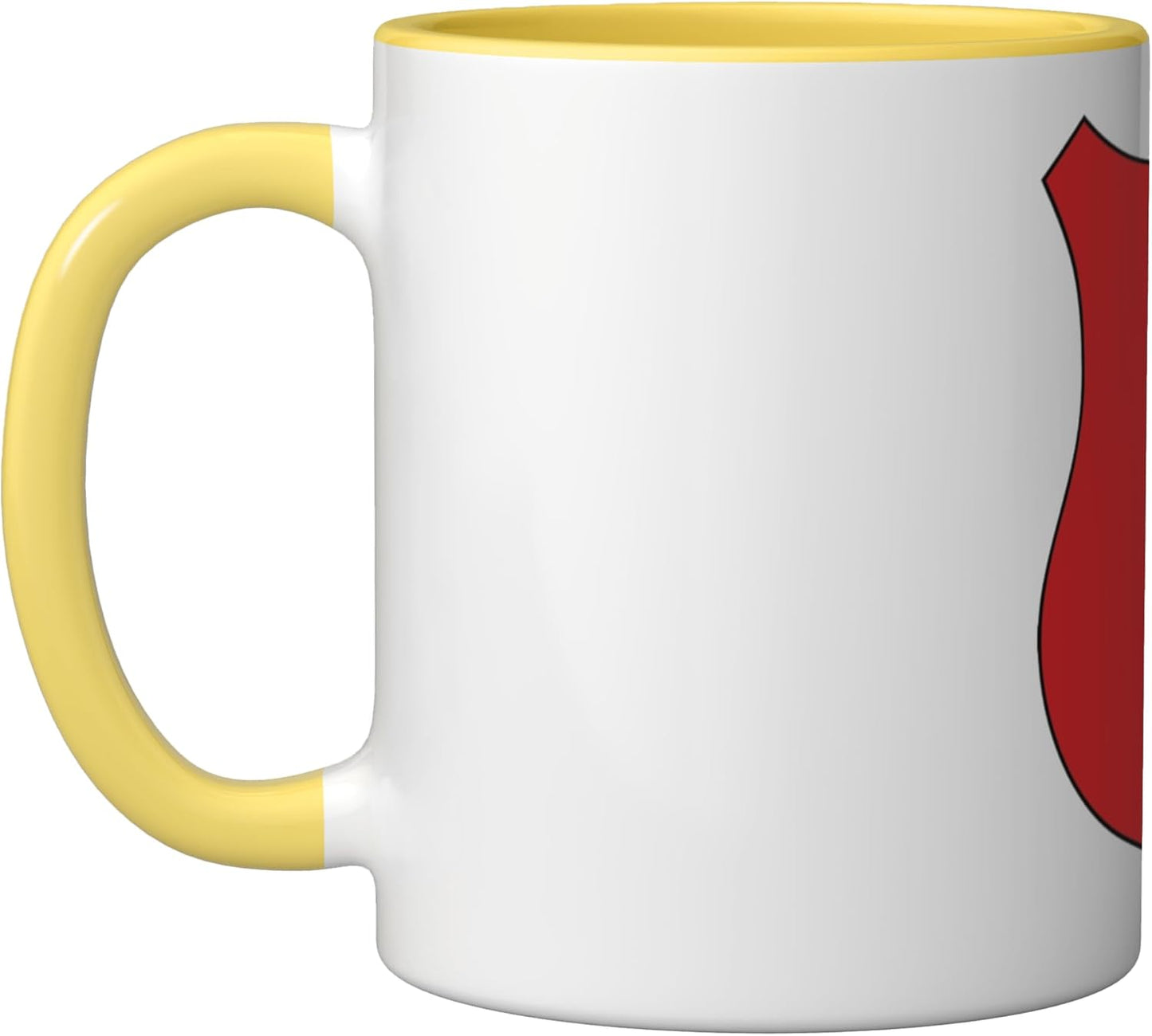 Taza Cerámica Escuela Infantería Británica Amarillo Blanco