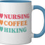 Taza de cerámica divertida para enfermeras en azul y blanco