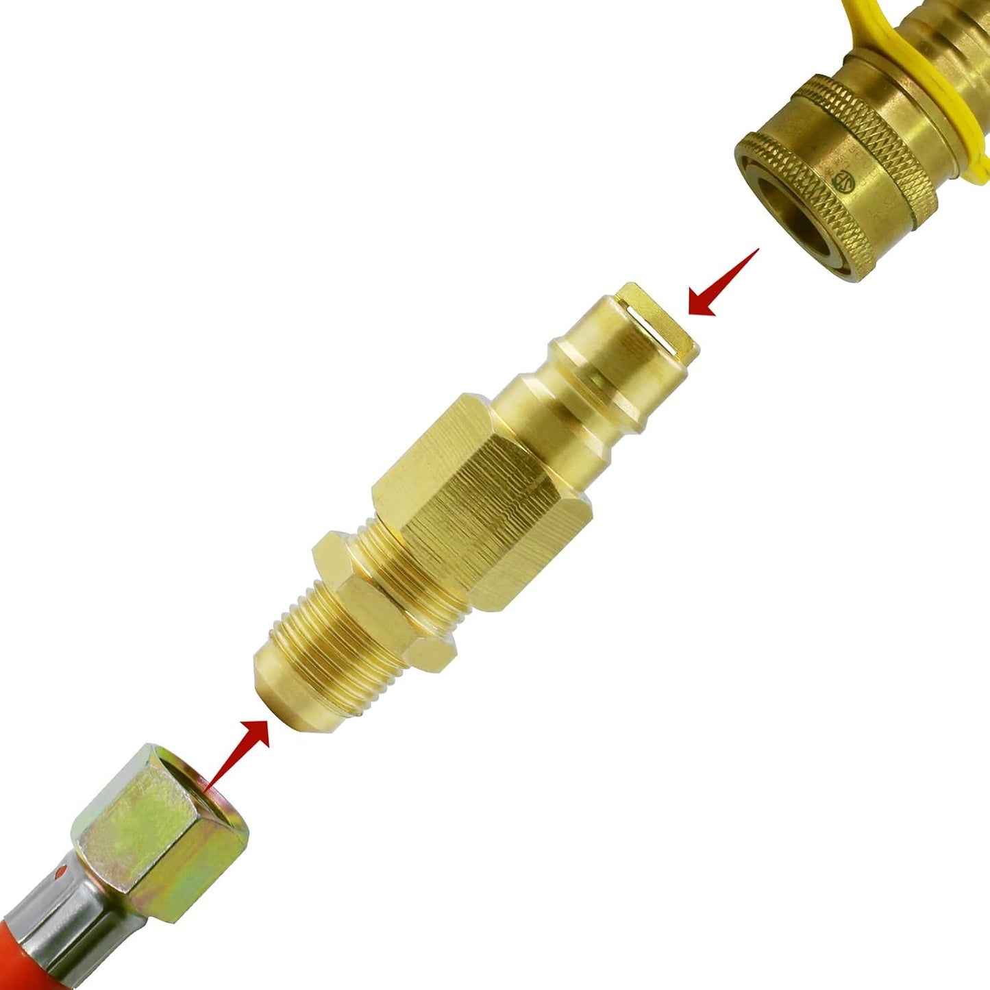 Adaptador manguera 3/8" macho flare a gas natural