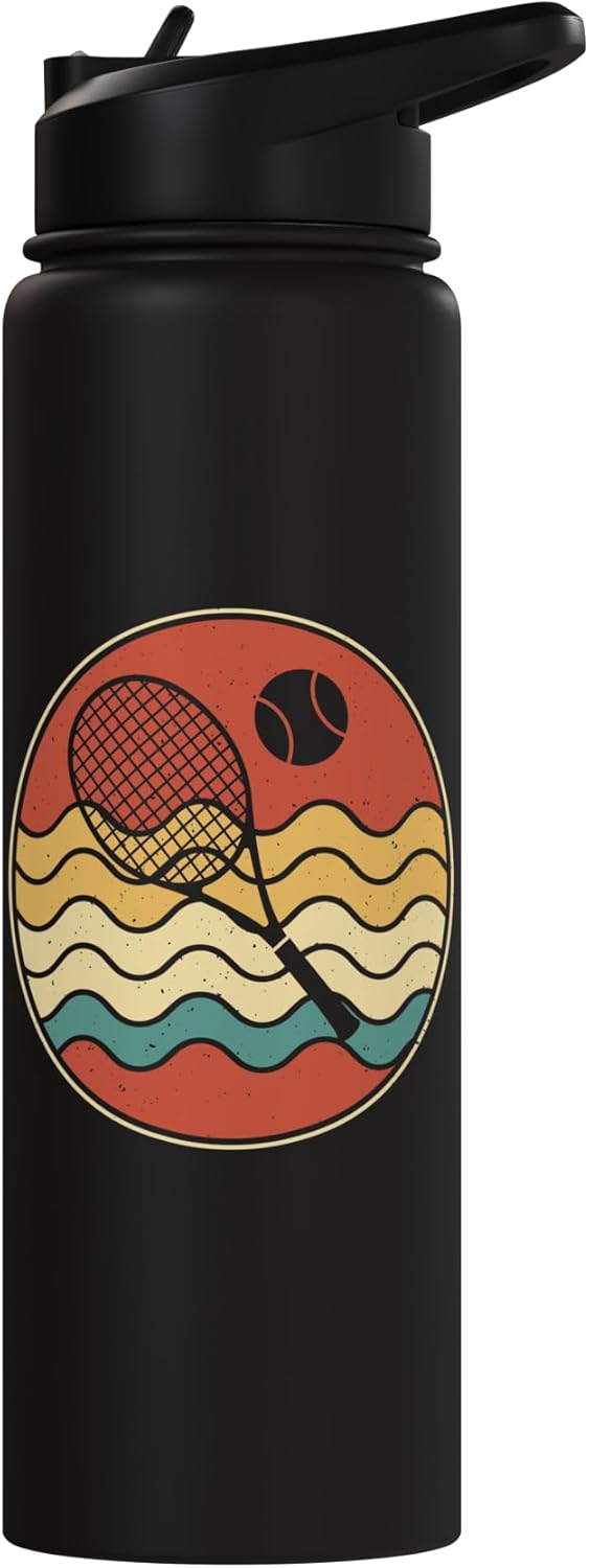 Bottella de agua aislada vintage retro sunset acero inoxidable