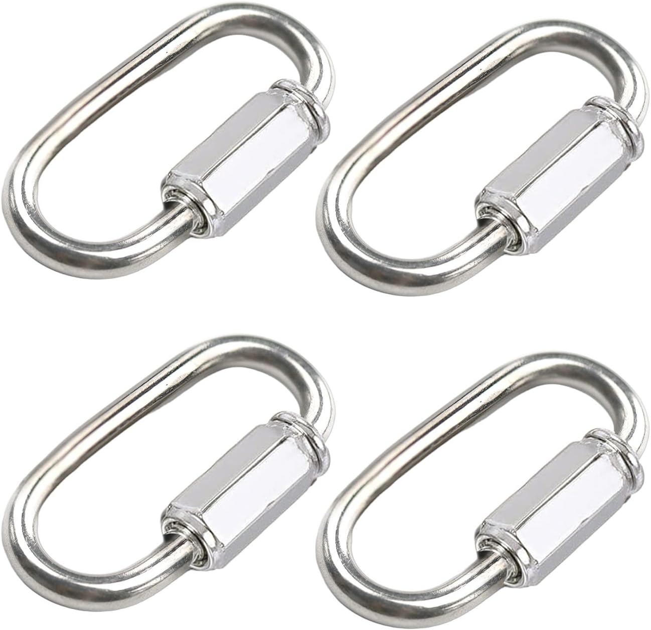 Set 4 Eslabones D Acero Inox M4 Para Cadena Uso Exterior