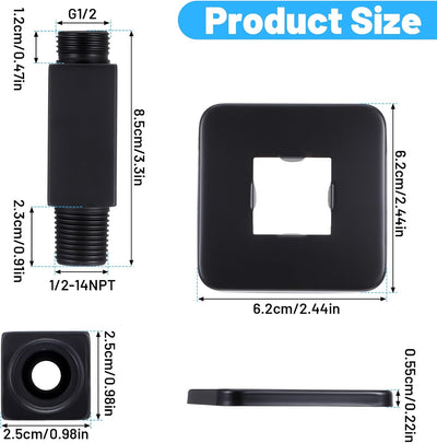 Extensor acero inox pulg cuadrada para lluvia fija