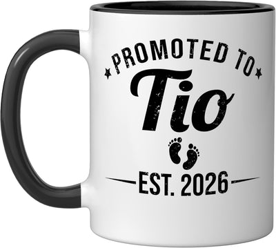 Taza divertida de cerámica para embarazo color negro y blanco