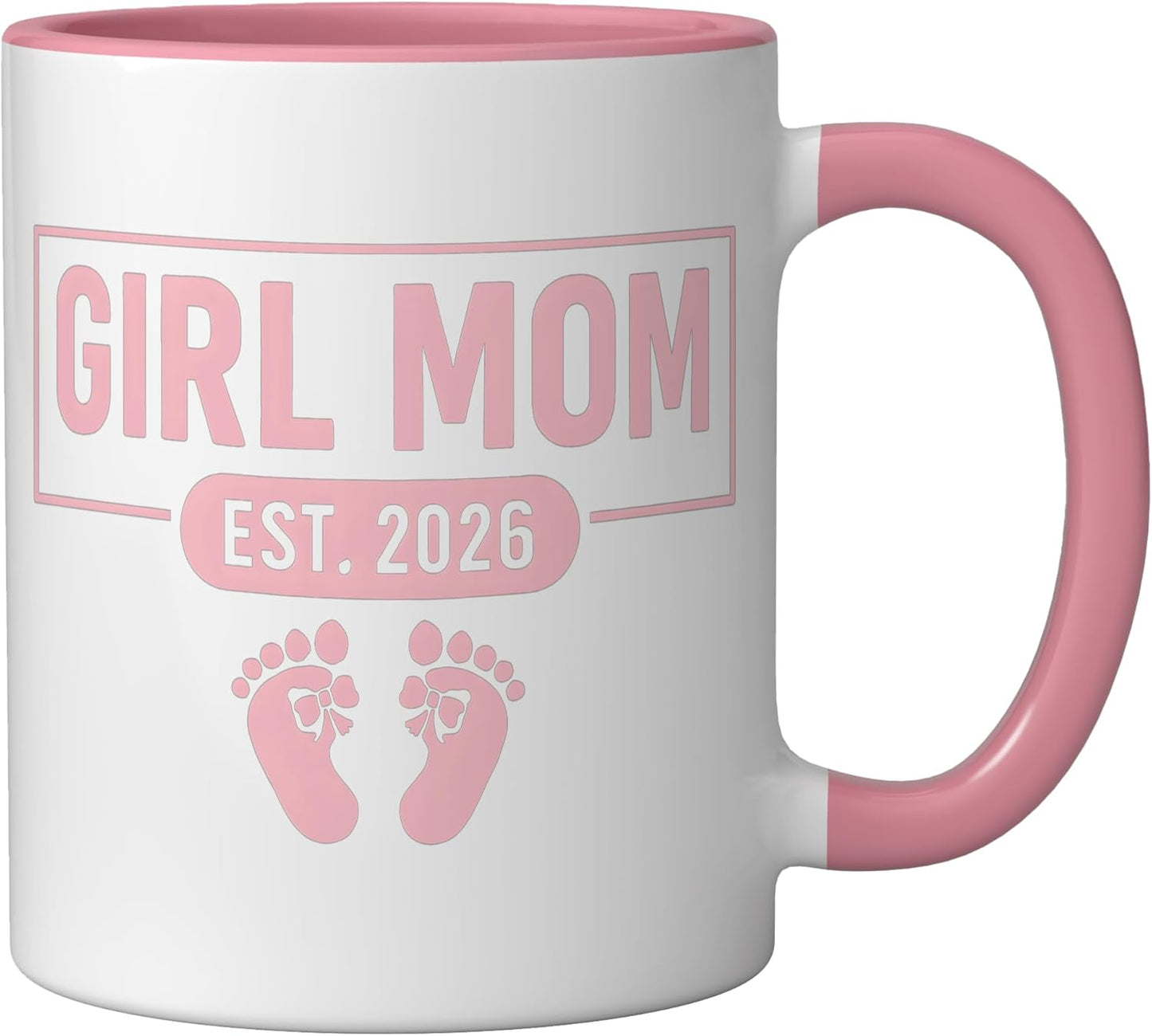 Taza Cerámica para Mamá Embarazada Rosa/Blanca