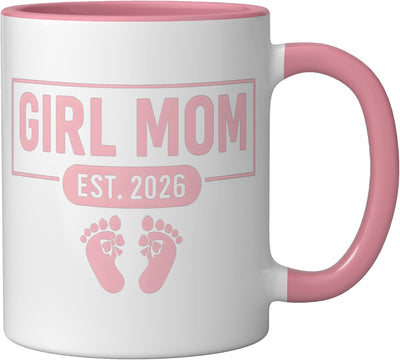 Taza Cerámica para Mamá Embarazada Rosa/Blanca