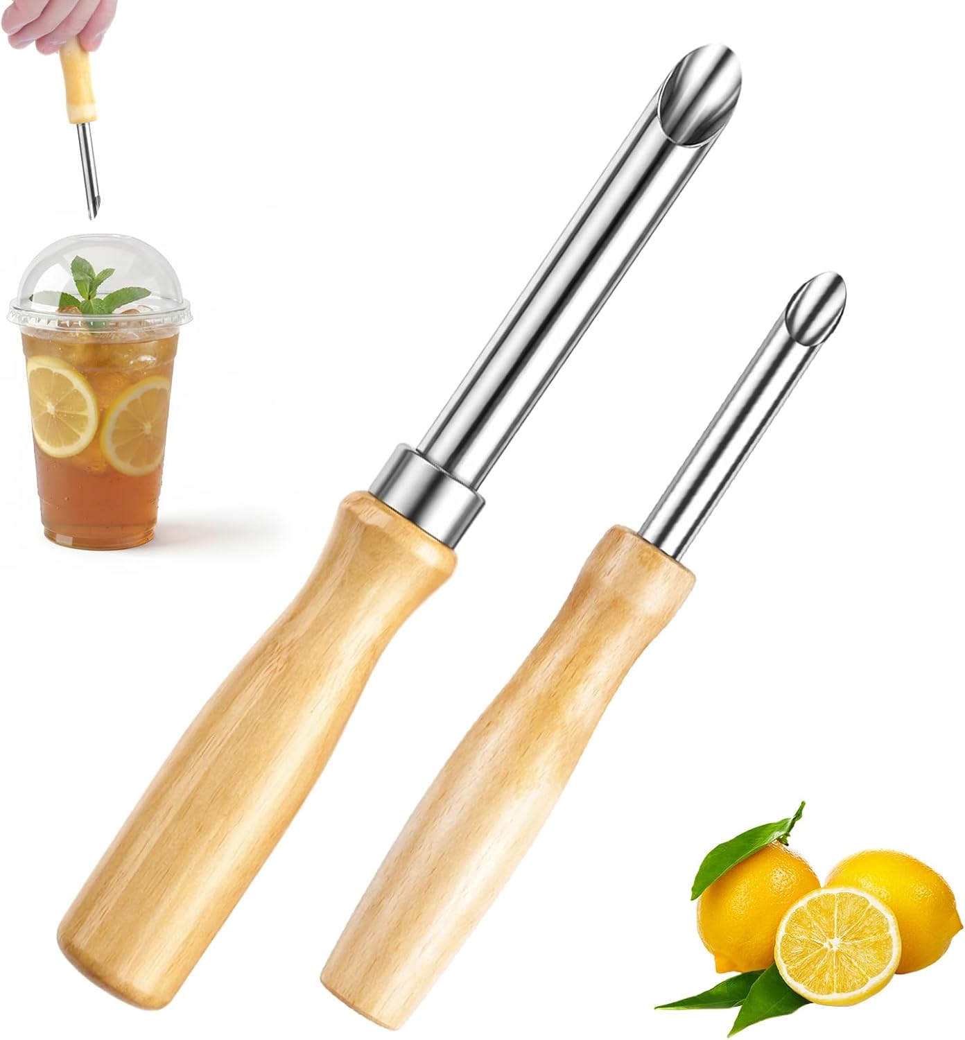 2 Perforadores Paja Acero Inox para Tapas Plástico