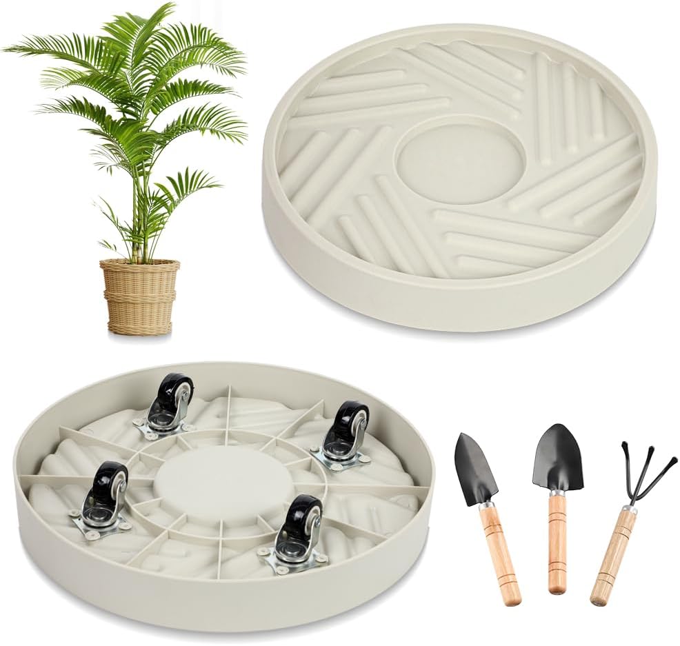 Organizador plantas ruedas 10pulg soporte resistente