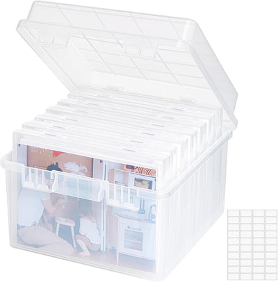 Organiz. fotos 7 cajas 5x7pulg estuche 9x8.5pulg transparente