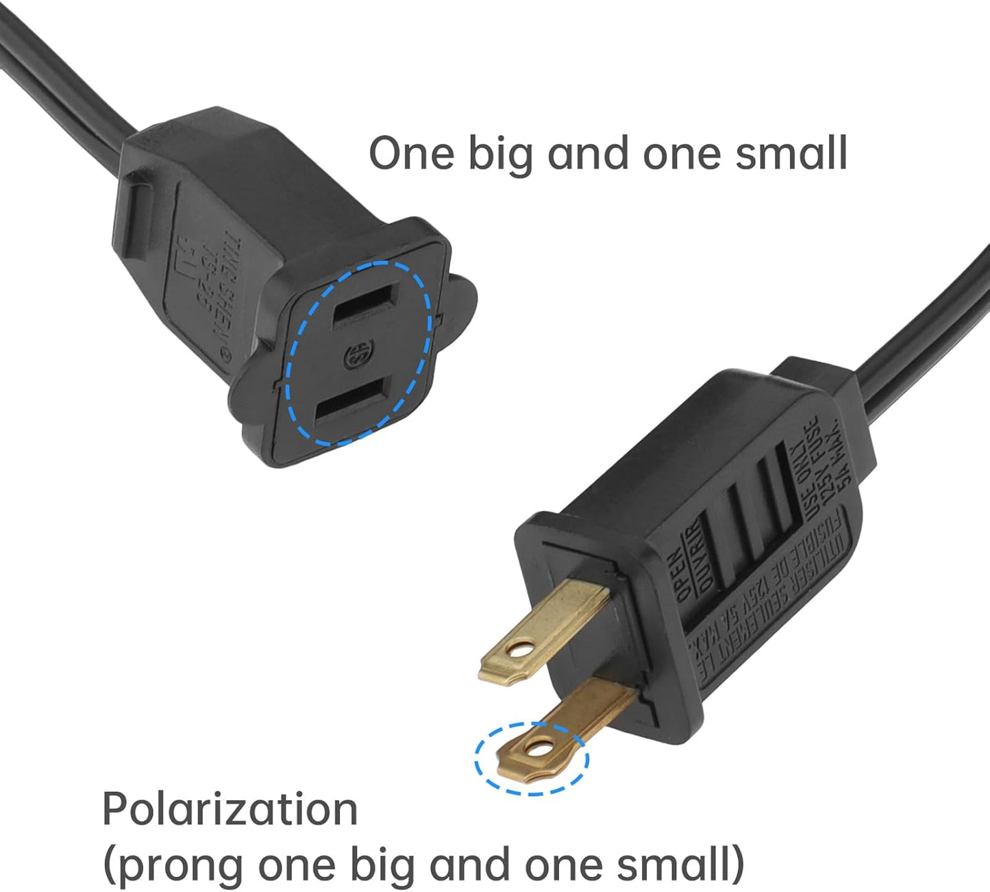 Cable extensión interruptor atenuador luces regulables 6ft negro