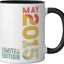 Taza de cerámica retro 2015 negro/blanco