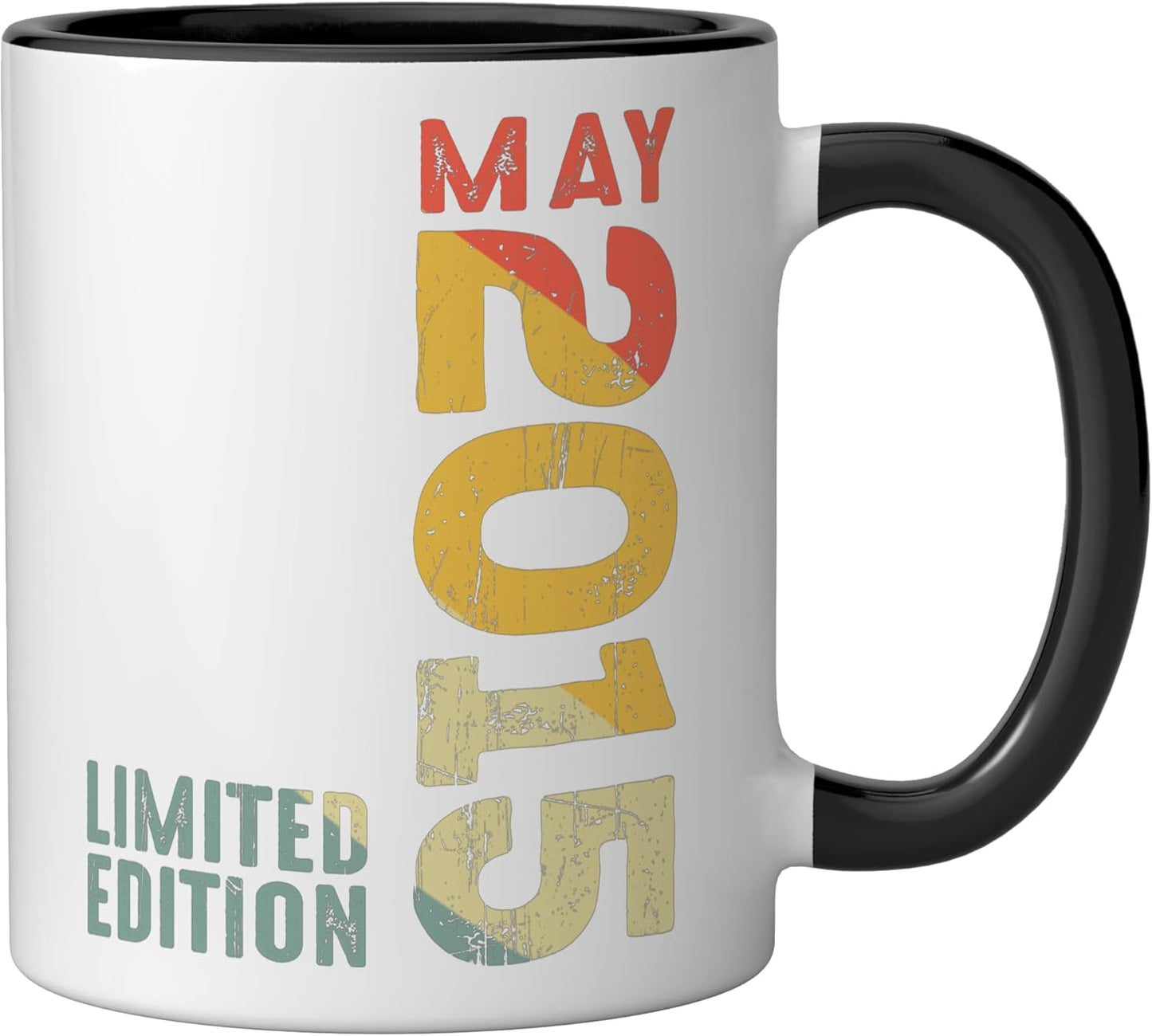 Taza de cerámica retro 2015 negro/blanco