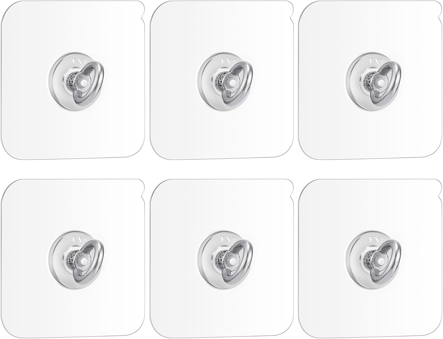 6 Ganchos Techo Adhesivos Acero Inox Impermeables Hogar Oficina