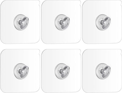 6 Ganchos Techo Adhesivos Acero Inox Impermeables Hogar Oficina