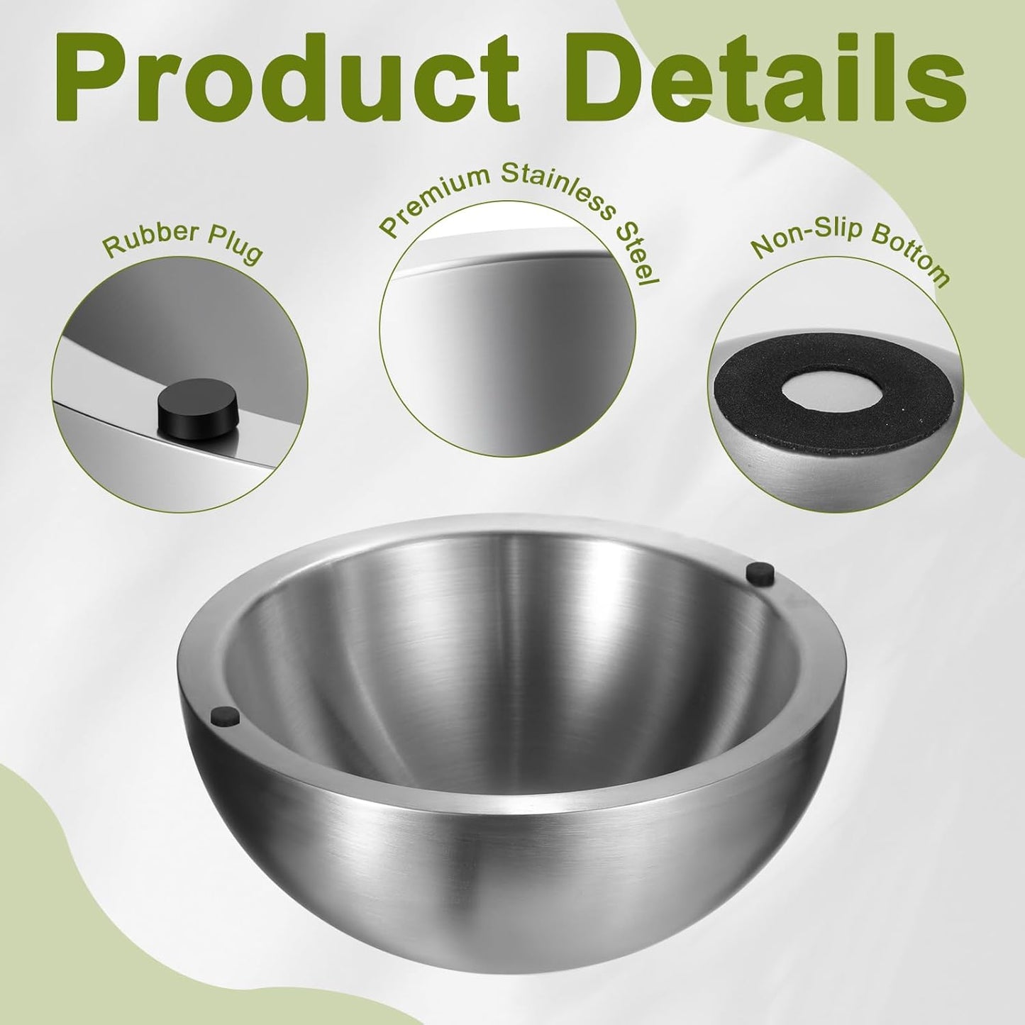 Pack 4 Cuencos Metal Aislado 35oz para Ensaladas y Salsas
