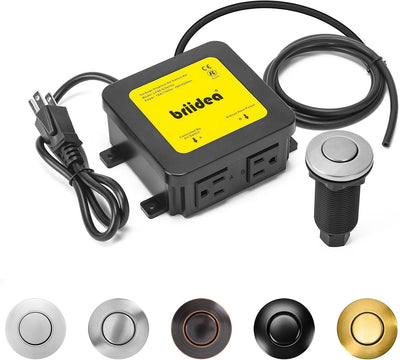 Kit interruptor aire triturador basura acero inox níquel cepillado