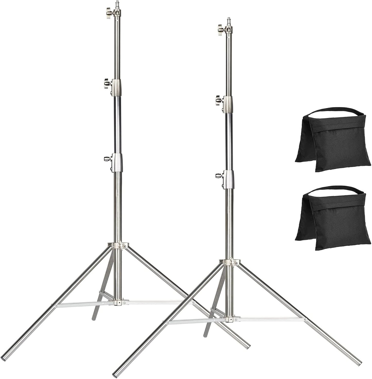 2 Soportes Luz Acero Inox 9.2ft Adaptador 1/4-3/8