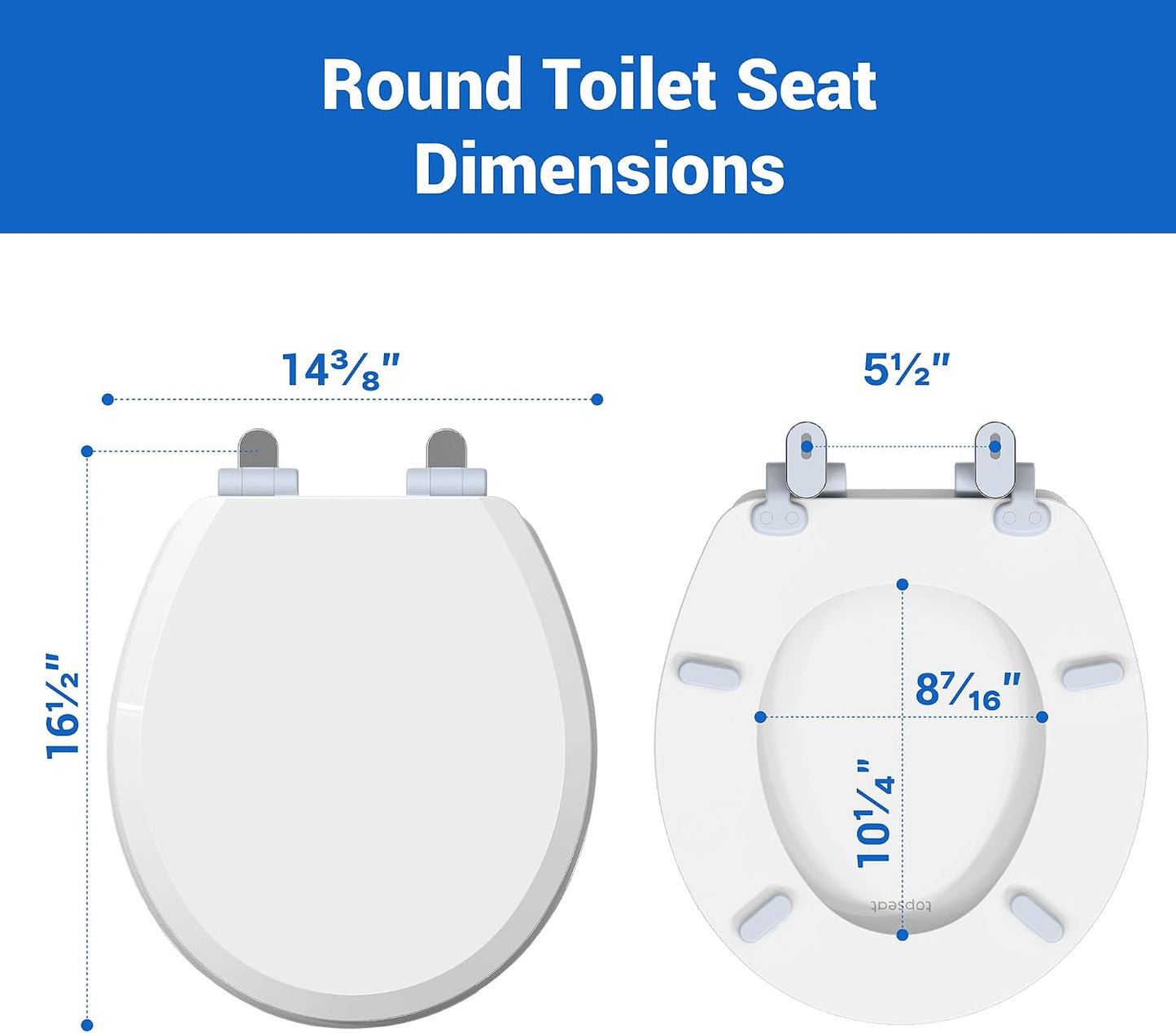 Asiento inodoro redondo madera blanco magnético suave HushMotion