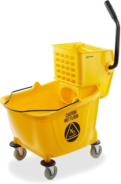 Prensa lateral escurridor combo fregona cubo 33qt amarillo